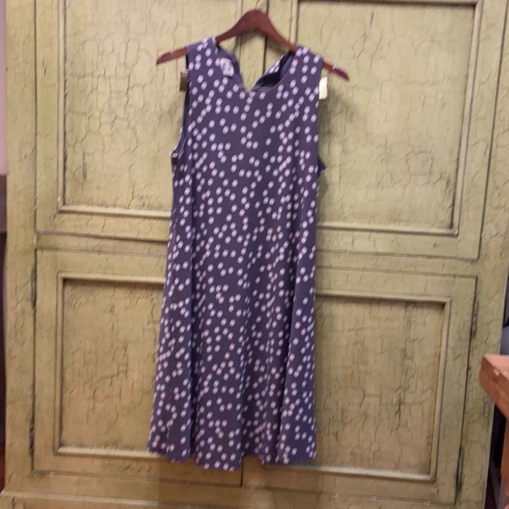 Grey and Creme Anne Klein Sleeveless Polka dot